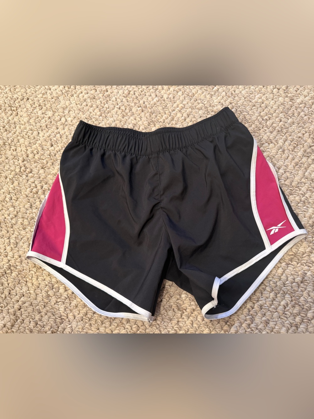 Reebok Black Running Shorts Pink Trim Size S